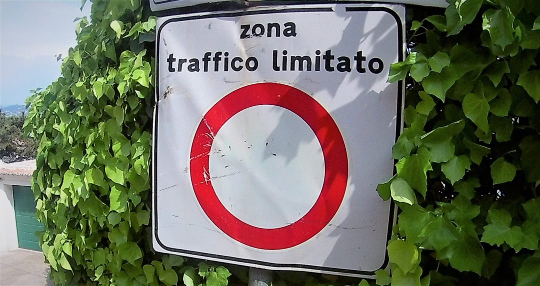 ZTL road sign in Italy - Zona Traffico Limitato